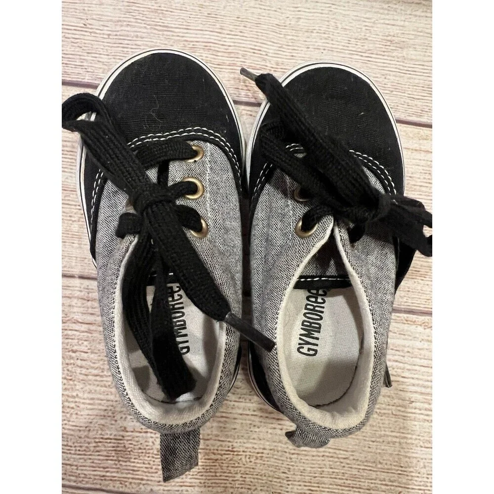 Gymboree Baby Boy's Black/gray/white baby crib Shoes Size 6